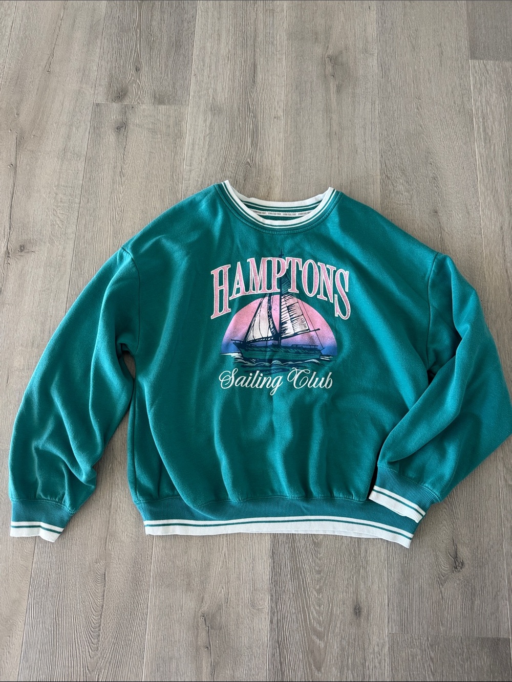 Teal "Hamptons Sailing Club" Crewneck Sweatshirt